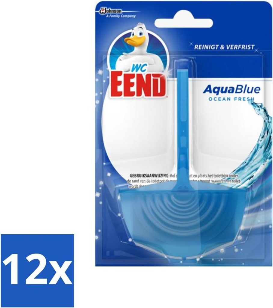 WC-Ente - Aqua Blue - Toilettenstein - Färbt wasserblau & erfrischt - 40g - Vorteilspack - 12 Stücke