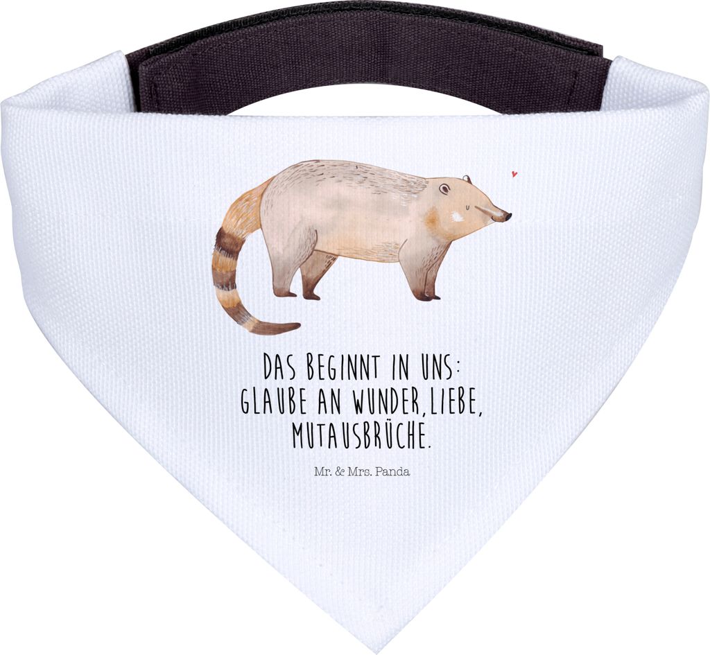 Mr. & Mrs. Panda Bandana Nasenbaer - Weiß - Geschenk, Hunde Hals Tuch, Nasenbär, Halstuch für Hund, Hundehalstuch, Lustige Sprüche, Bär, Rüss...