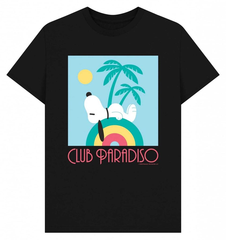 Peanuts - "Club Paradiso" T-Shirt für Herren/Damen Uni PN2262 (XL) (Schwarz)