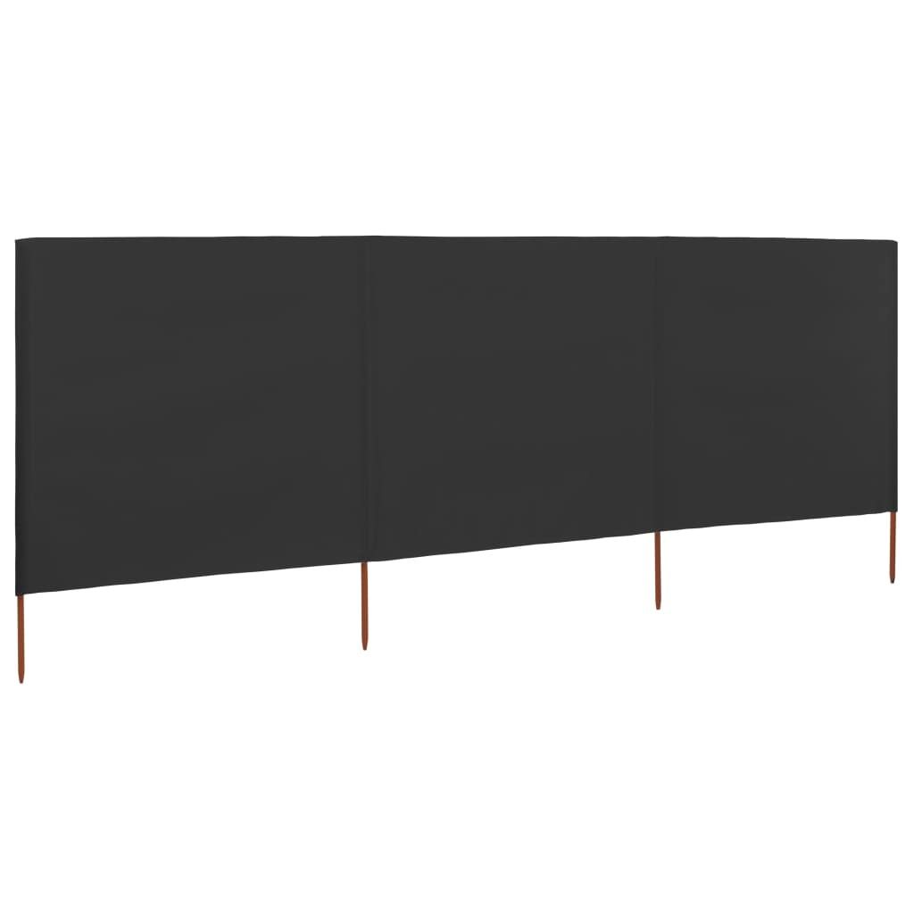 vidaXL Tissu brise-vent en 3 parties 400 x 80 cm Anthracite Image du produit 