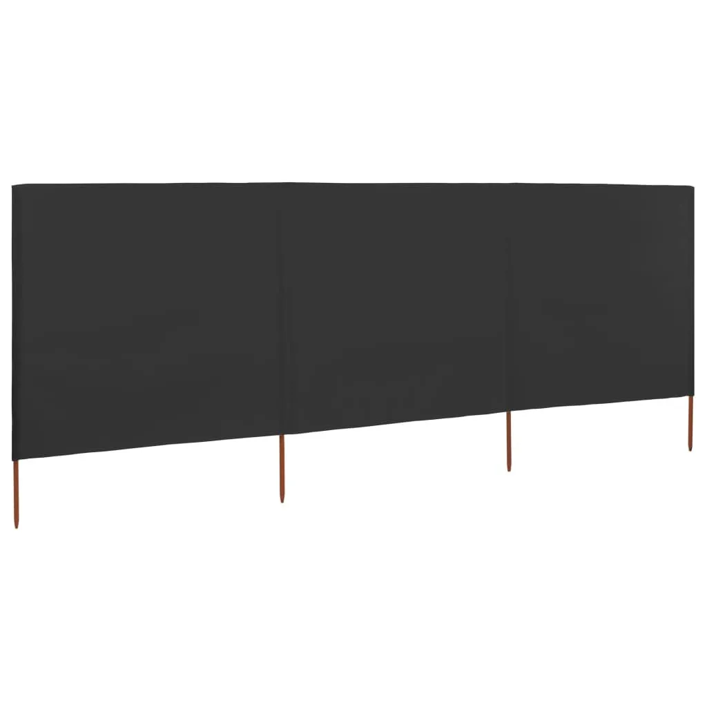vidaXL Paravento Antracite 3 Pannelli 4m - Protezione Vento Balcone