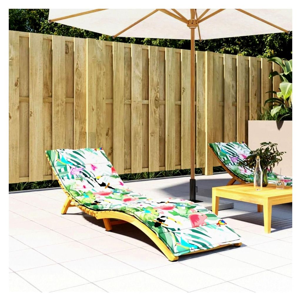 Liegenauflage für Sonnenliege und Gartenstuhl, Mehrfarbig, Oxford-Gewebe, 200 x 60 x 4 cm