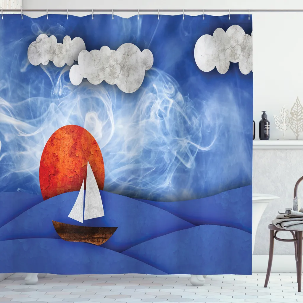 Tenda Doccia Antimuffa ABAKUHAUS 175x220 cm Extra Lunga con Ganci