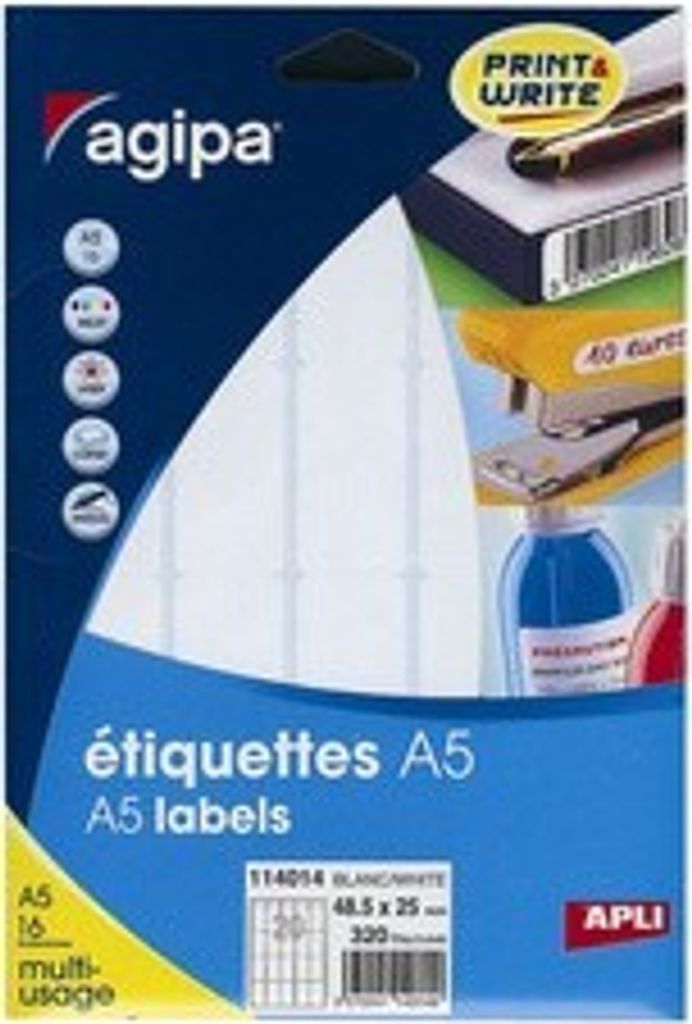 agipa Universal Etiketten Durchmesser: 15 mm rund weiß 1.536 Etiketten