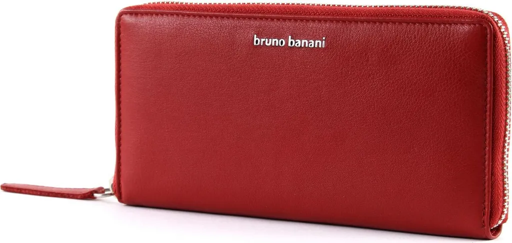 Petit portefeuille femme bruno banani Muskat en cuir rouge zippé