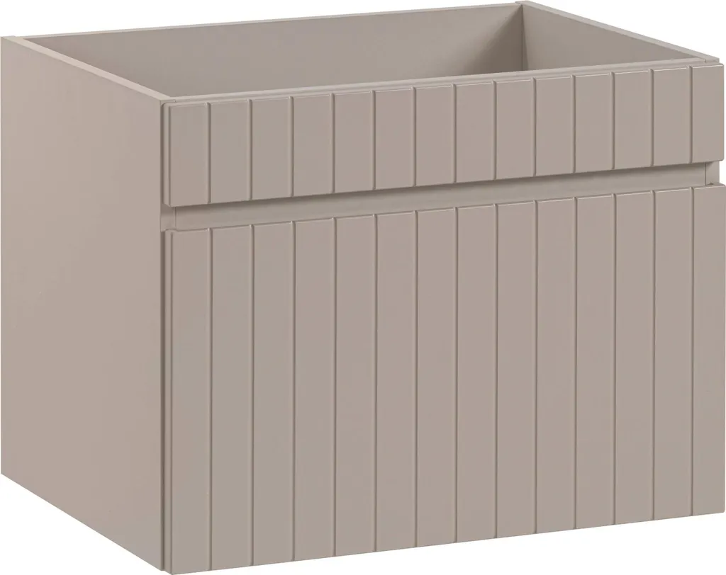Meuble de rangement salle de bain 60 cm, sous lavabo cachemire à tiroir