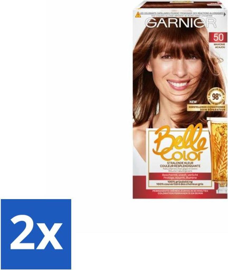 Garnier – Belle Color 50 – Haarfärbemittel – Mahagoni – Permanente Farbe - Vorteilspack - 2 Stücke