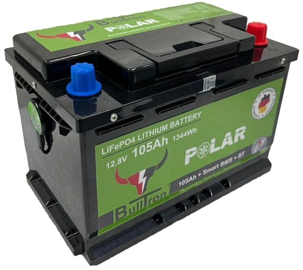 BULLTRON Polar, LiFEPO4-Akku 12. V, 105 Ah mit Smart BMS mit Bluetooth