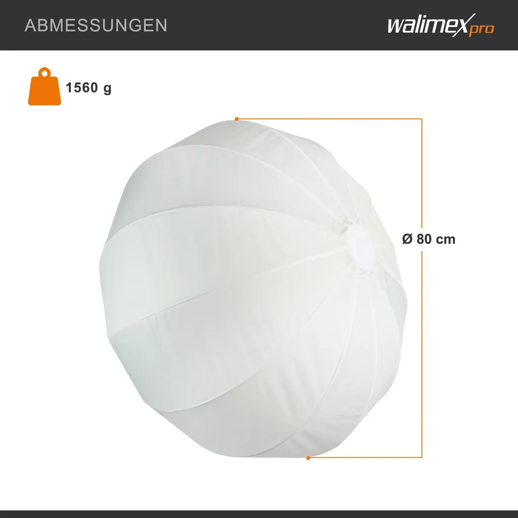 Boîte à lumière ballon 80cm Walimex Pro Essential pour éclairage doux - 9