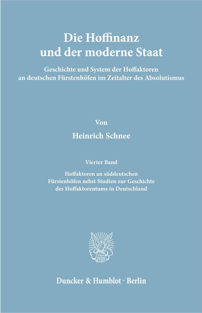 Die Hoffinanz und der moderne Staat.