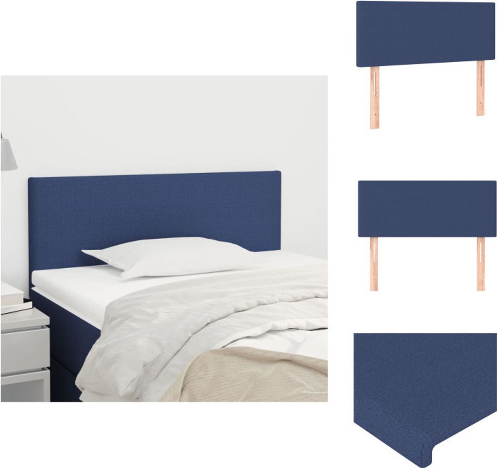 vidaXL Kopfteil Blau 100x5x78/88 cm Stoff - Kopf- & Fußenden