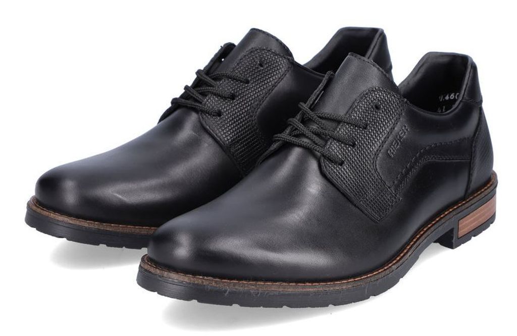 Rieker Herren Echtleder Halbschuh Schnürer schwarz, Produktbild 