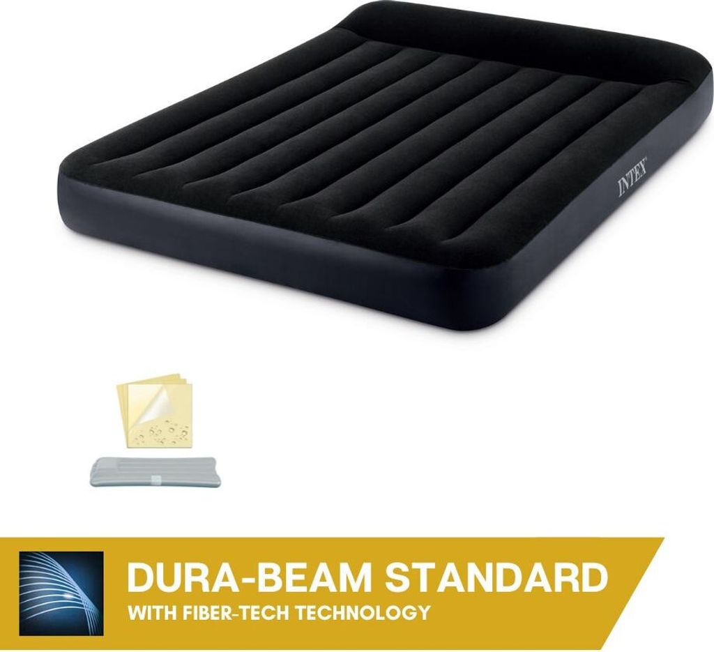 Intex 64150ND 2-Persoons Luchtbed + Ingebouwde Elektrische Pomp 152x203x25 cm Zwart