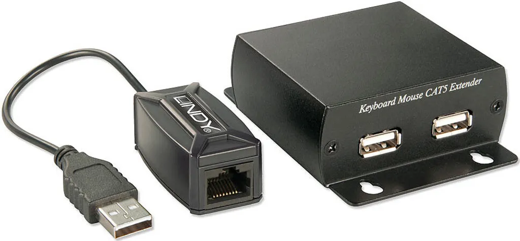 Prolongateur USB via RJ45 Lindy 300m Cat.6 pour périphériques HID USB