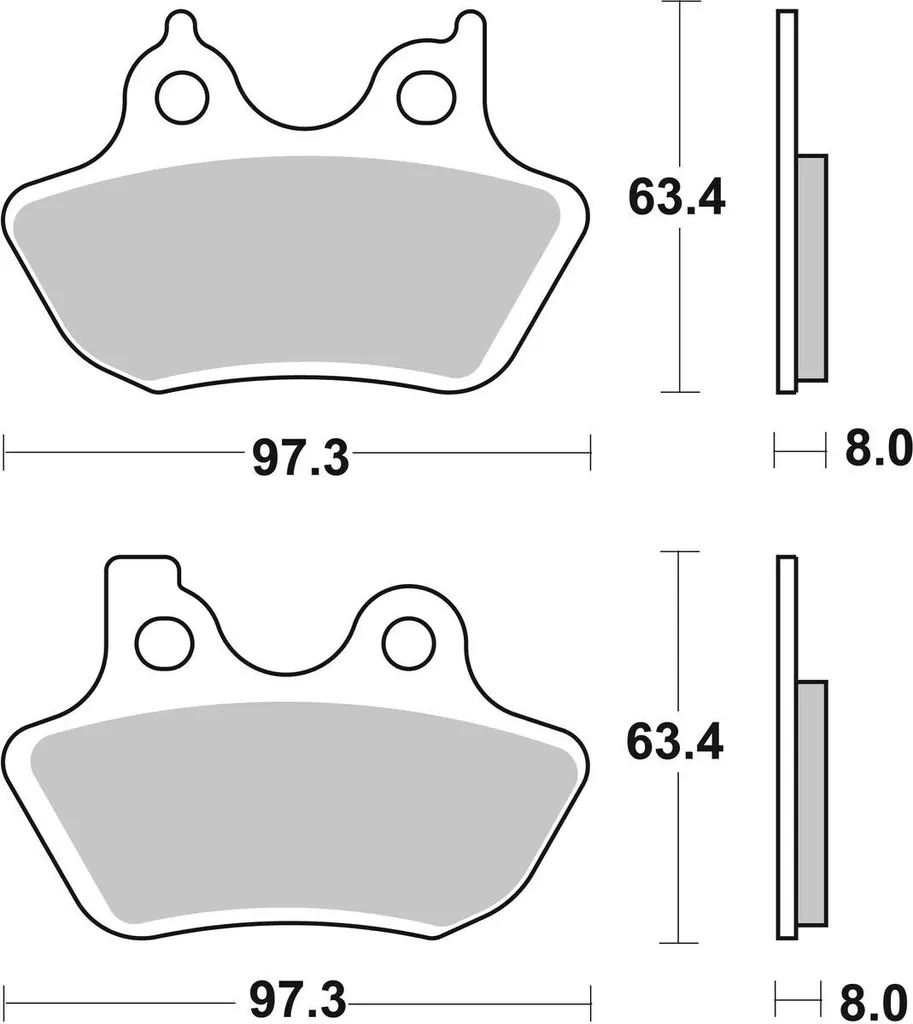 Plaquettes sbs 826H.CT à forte friction pour un freinage puissant