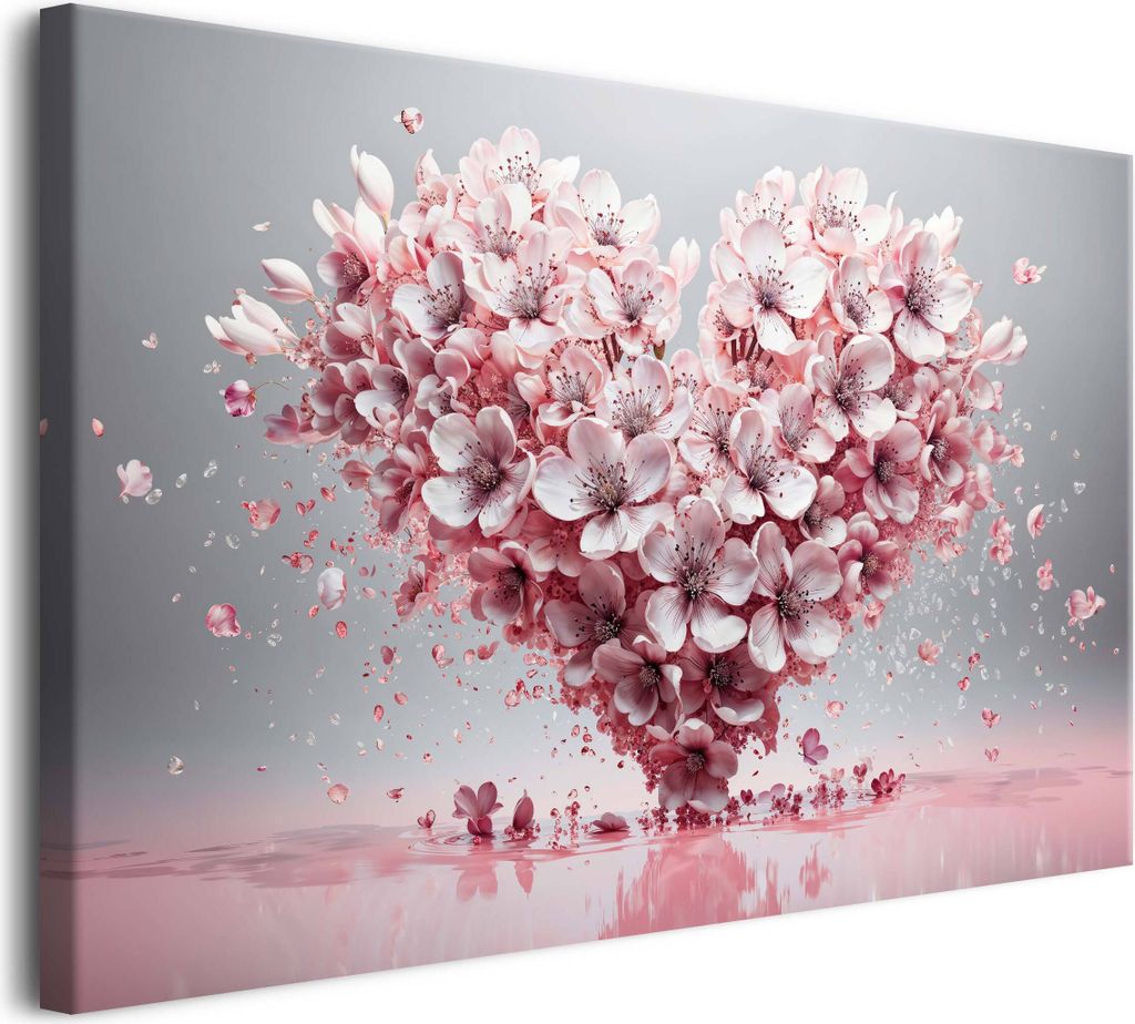 Leinwandbild Wanddekoration für das Wohnzimmer, Herz, rosa Produktbild 