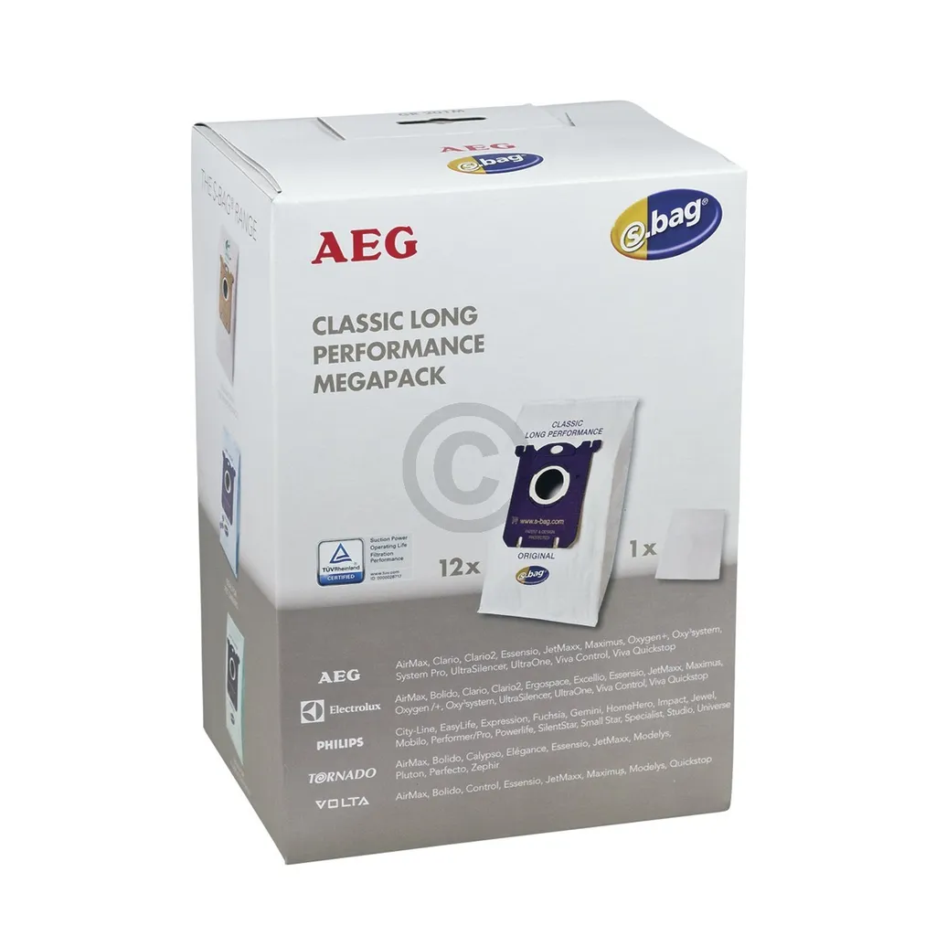 Sacs Aspirateur S-bag Classic AEG et Philips - Pack de 12 Pièces et Filtre