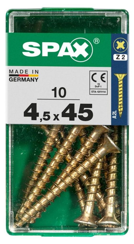 Spax Universalschrauben 4.5 x 45 mm PZ 2 - 10 Stk.