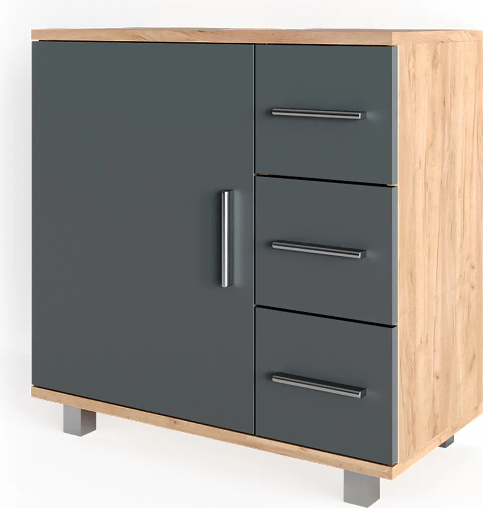 Meuble de salle de bain sous vasque Vicco Ilias 60cm Chêne doré robuste