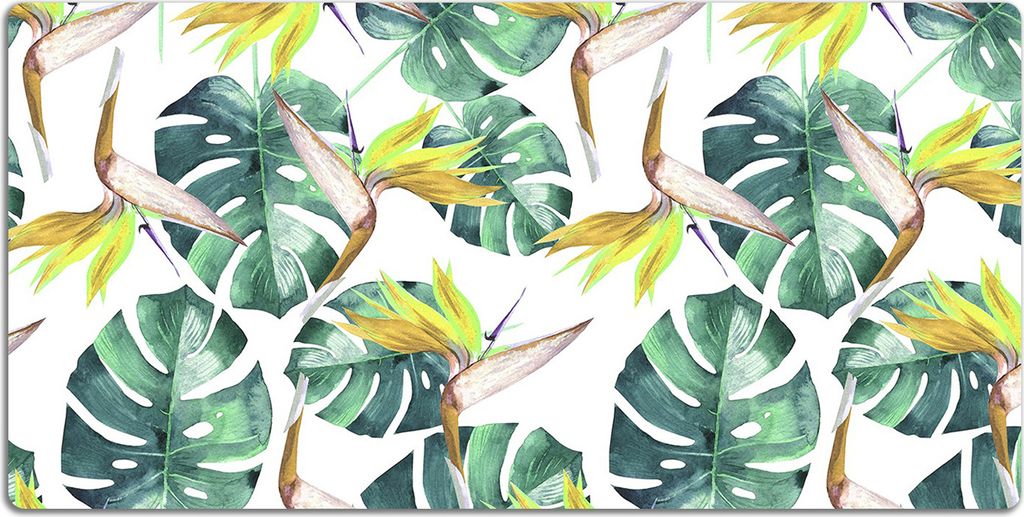 Schreibtischmatte Tischunterlage 90x45 cm Mauspad - Exotische Blätter