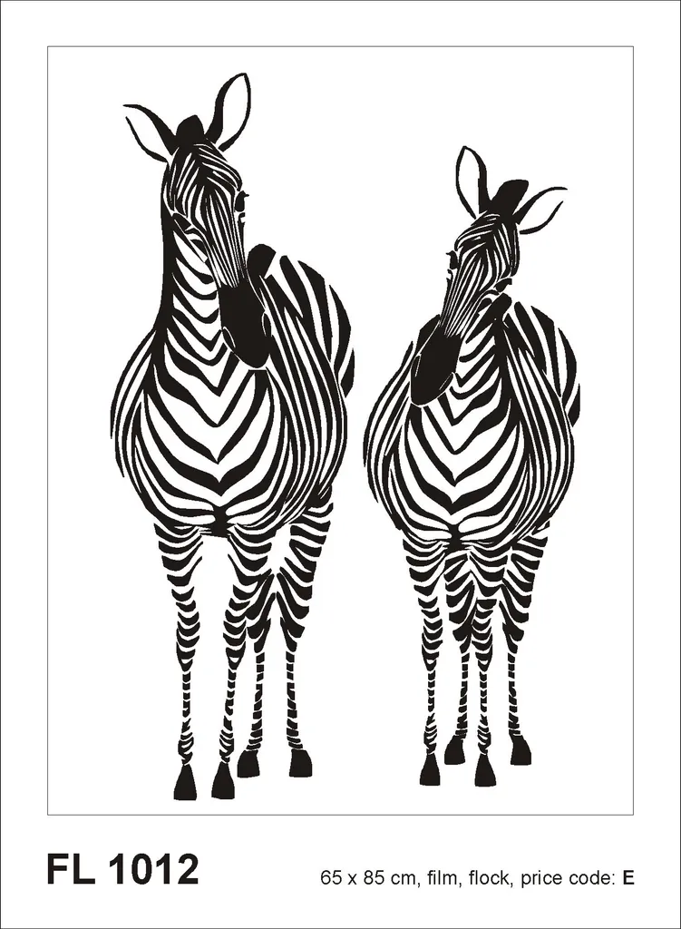 Décoration murale sticker zèbres 85x65 cm noir et blanc Sanders & Sanders