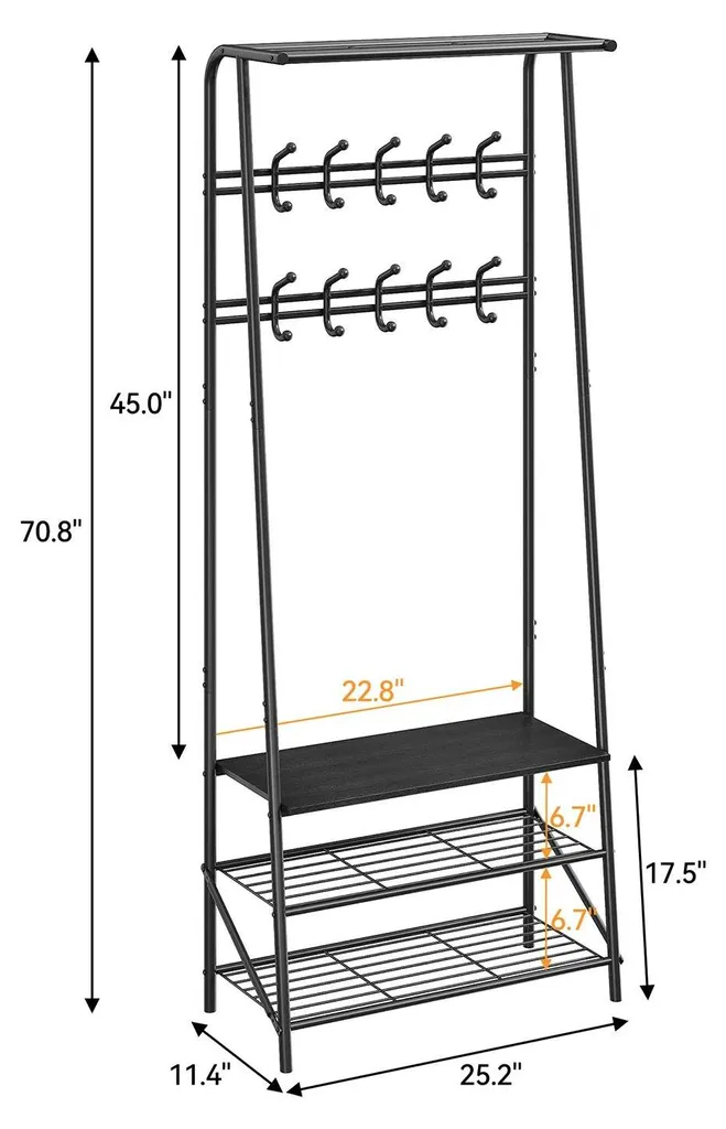Fini le désordre dans l'entrée avec ce meuble portemanteau et banc gris