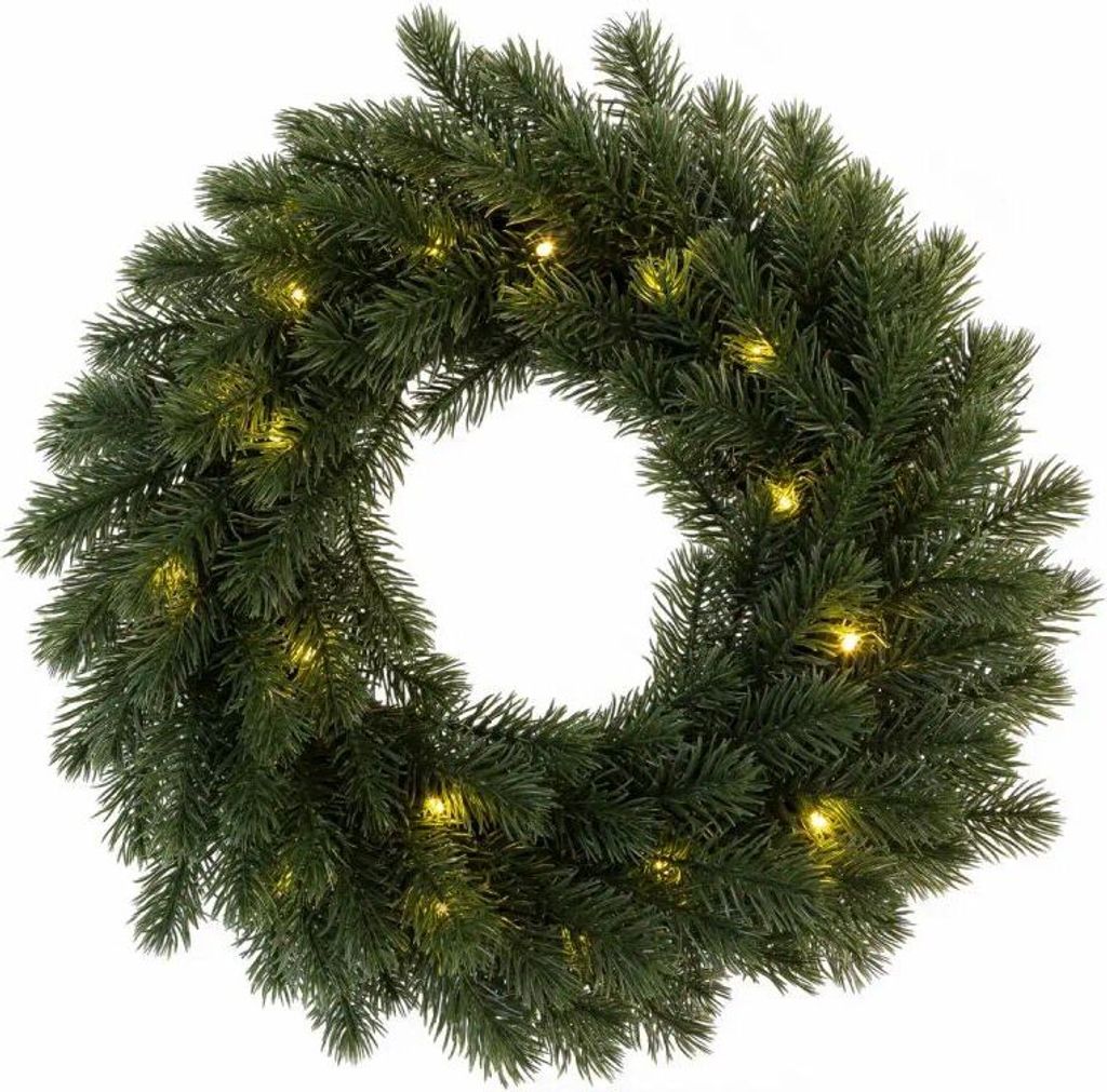 6x Weihnachtskranz 20 LED 6h Timer Batterie Ø40cm
