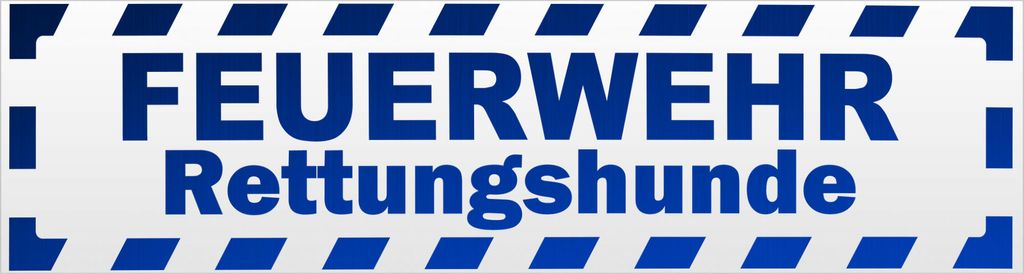 Kiwistar Feuerwehr Rettungshunde gestreift V2 Magnetschild Schild magnetisch - 20cm Blau - reflektierend - Magnetfolie für Auto PKW Kfz