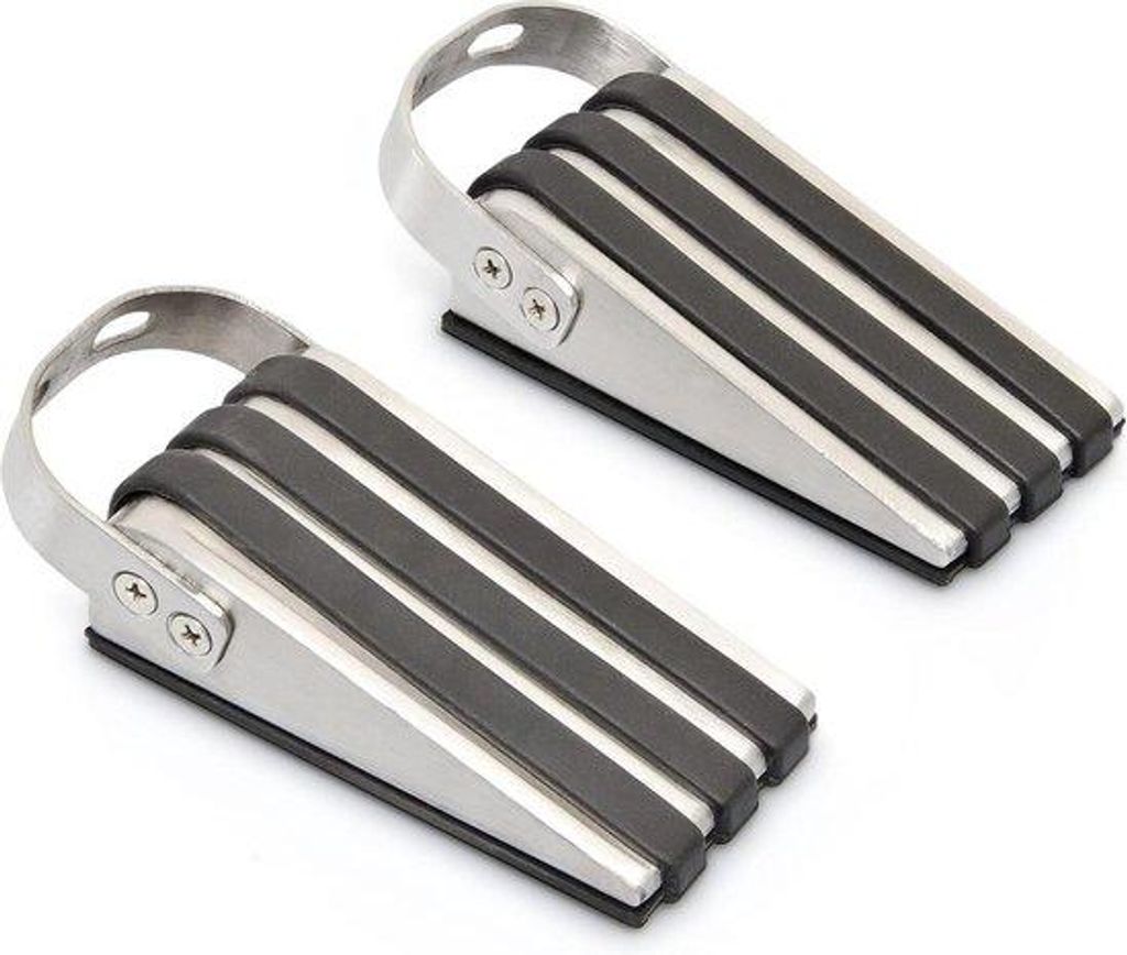 Edelstahl Türstopper-Set schwarz/silber 12,5 cm