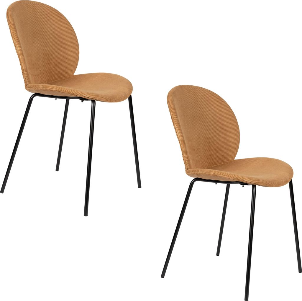 Zuiver Bonnet Esszimmerstuhl Oker/ Gelb - 2 er Set