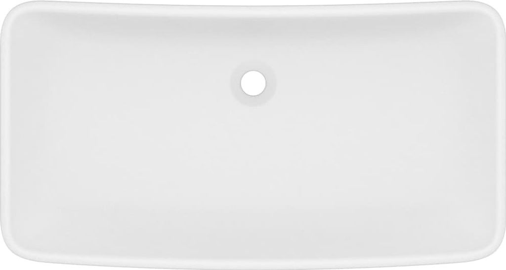 (Design 2026) Luxus-Waschbecken Rechteckig Matt Weiß 71x38cm Keramik - HOMMIE 474870 - Waschbecken