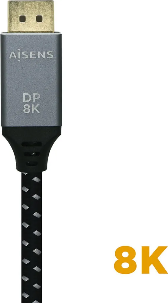 Cavo DisplayPort 1.4 8K Aisens 3m - Gaming 144Hz 240Hz Nero Grigio - 3