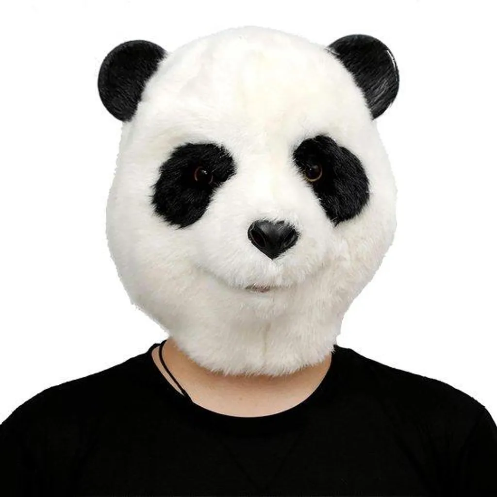 Masque panda Halloween masque intégral en latex pour soirée déguisée