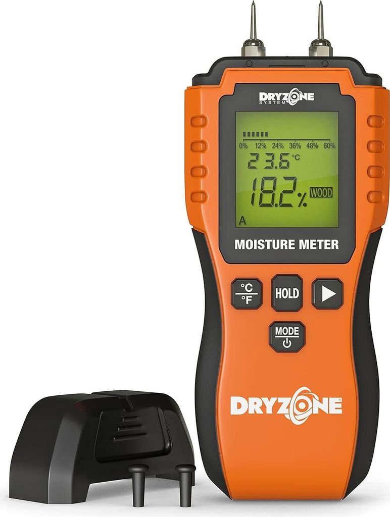 Dryzone Feuchtemessgerät - Feuchtemessgerät für Holz, Mauerwerk, Wand und andere Baumaterialien, hilft bei Feststellung aufsteigender Feuchtigkeit