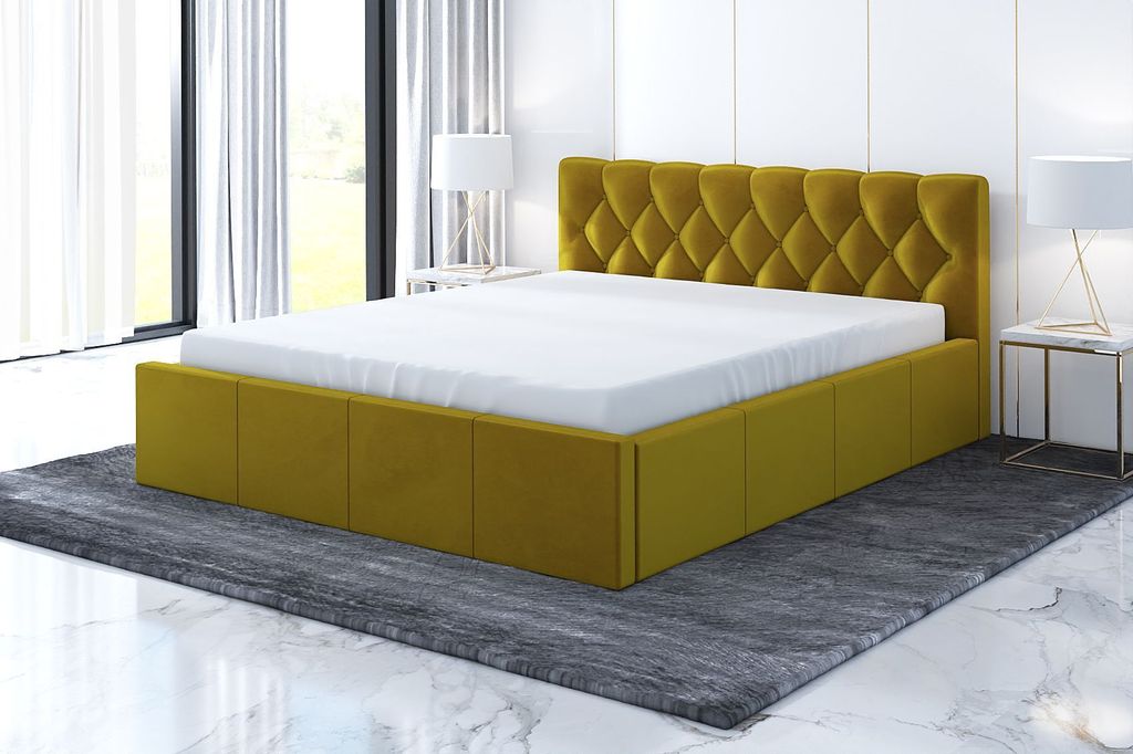 Polsterbett VOG 140 x 200 plus Matratze und Bettkasten. Möbel vom Hersteller- Handarbeit! Bett Komplett-Set mit Matratze,Bettkasten, Lattenrost & ...