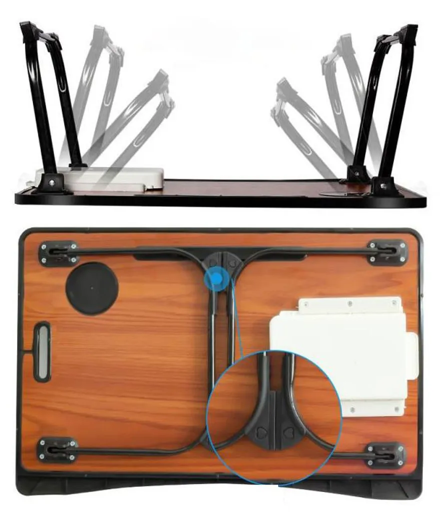 Table d'ordinateur multifonctionnelle noire réglable avec tiroir T50 - 4