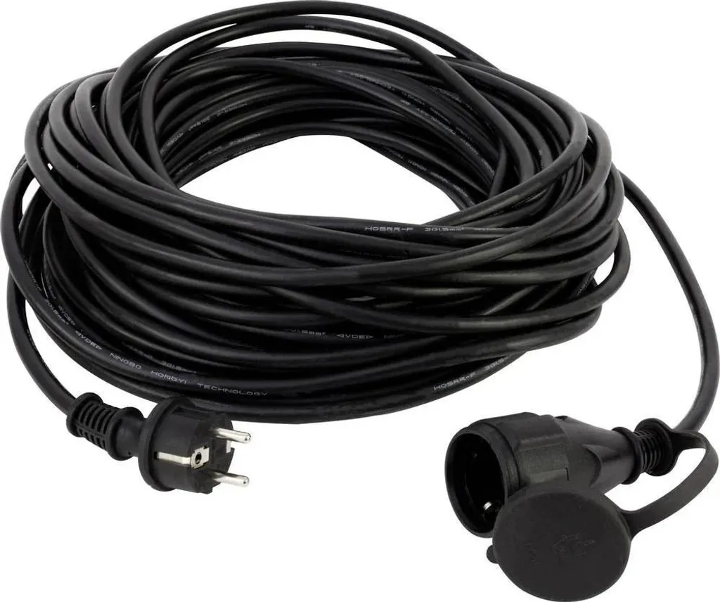Rallonge extérieure 10m pour outils de jardin REV IP44 noire souple
