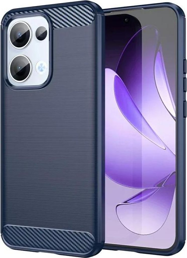 Hülle für Oppo Reno13 - Phonesta Carbon Silikon Back Cover - Blau