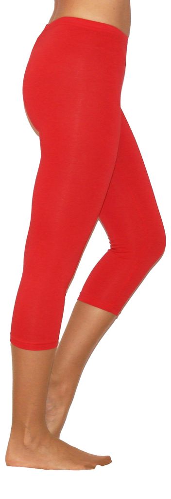 Leggings 3/4 Capri da donna in cotone RED XXXL Immagine del prodotto 