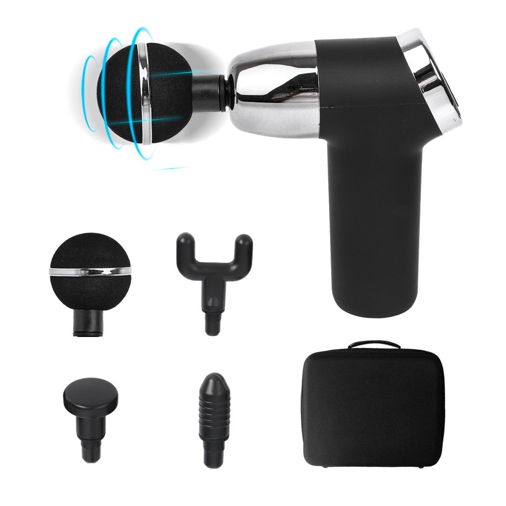 Massagepistole AsVIVA MGN2 schwarz Physiovibe S Massage Gun elektrisch mit 4 Aufsätzen für Nacken Schulter Rücken