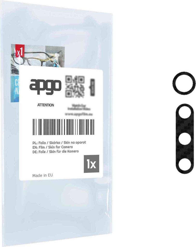 apgo Objektivschutz-Folie, Kameraschutz kompatibel mit Motorola One Fusion, Carbon-Imitation, Rückseite Schutzfolie für Kamera-Insel, Hinten Foli...