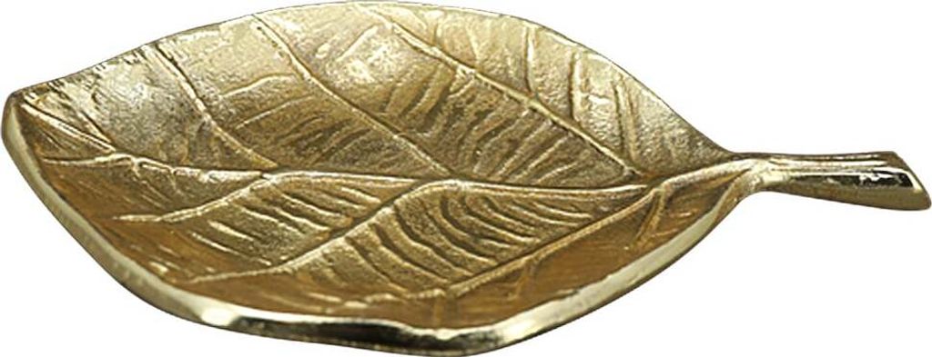 Dekoteller Blatt Dekotablett Tablett Wohndeko Alu gold 23 Produktbild 