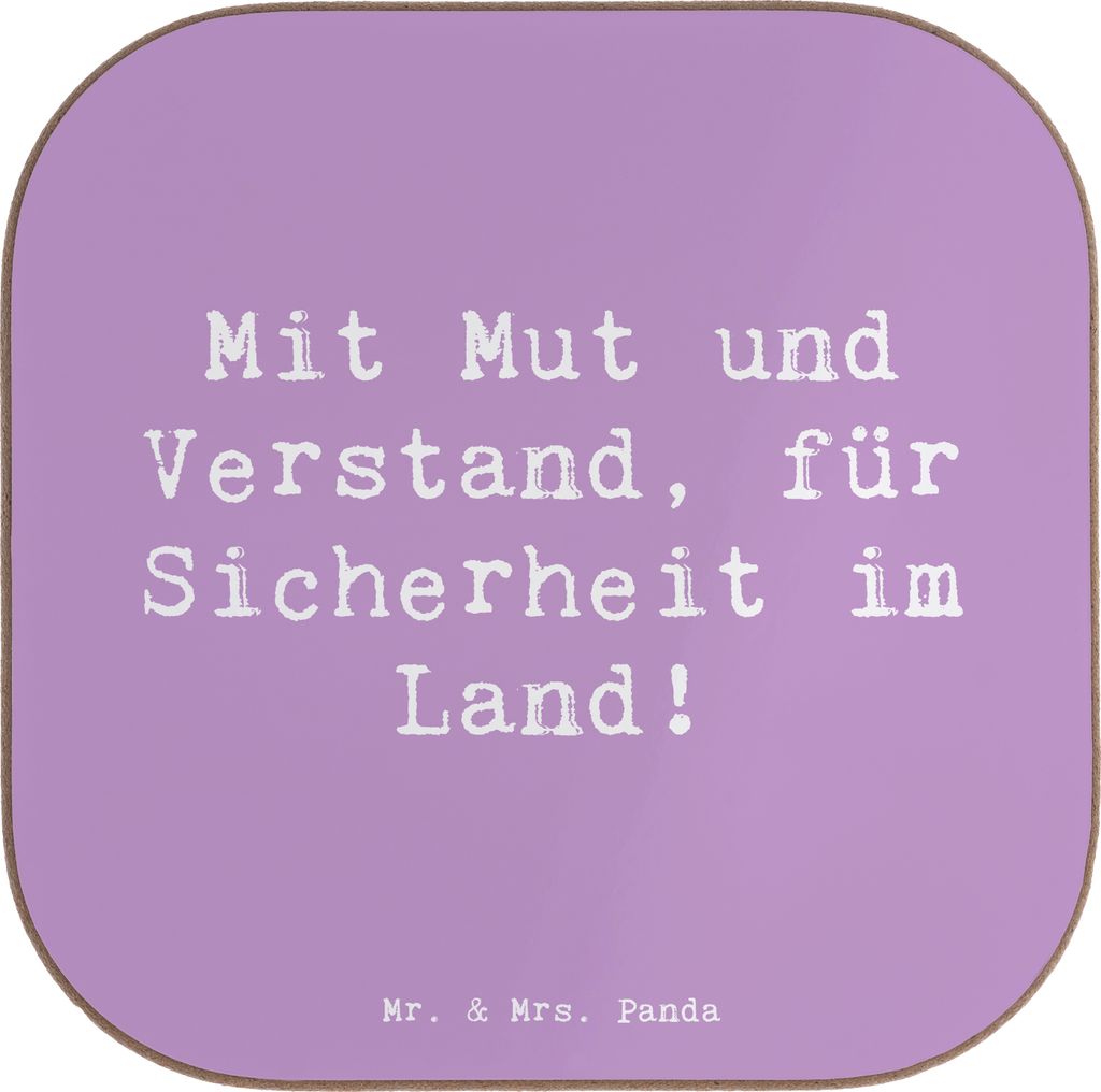Mr. & Mrs. Panda Tassenuntersetzer Spruch Polizist Mut Verstand - Lavendeltraum - Geschenk, besondere Momente, Dankeschön, Bedanken, Holzuntersetz...