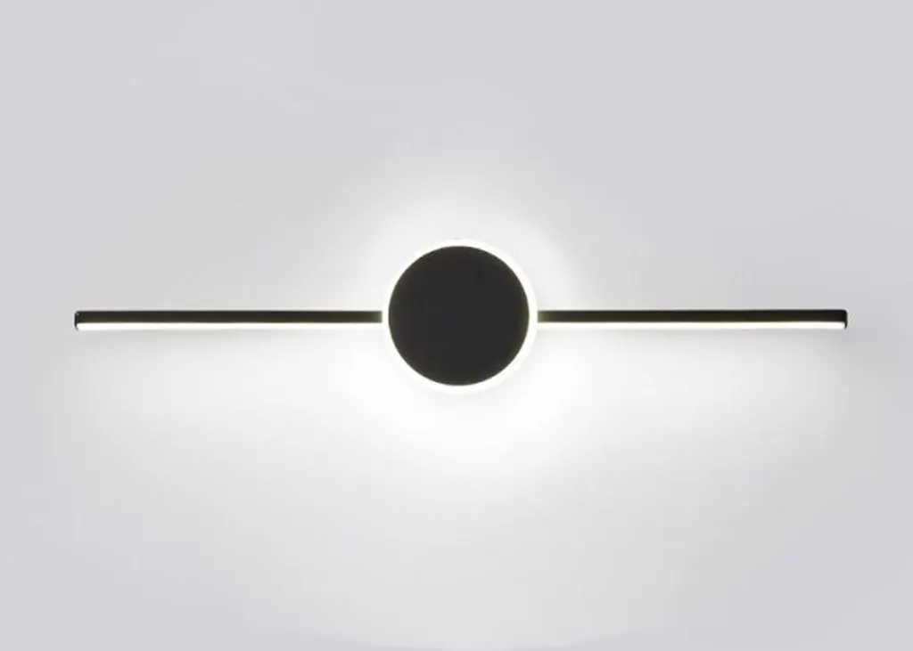 Grand Luminaire Mural Rond LED 80cm Toolight Noir pour Salon Moderne