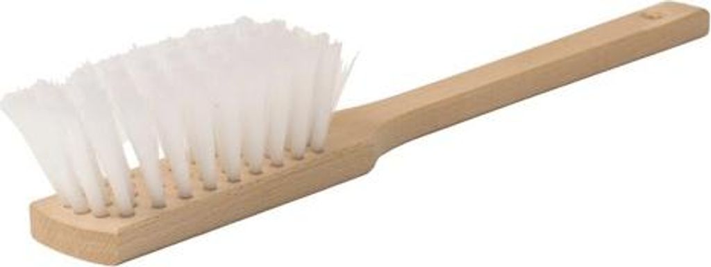 Handfeger Nylonbürste mit langem Buchenholzgriff - 43,5cm - Ideal für alle Oberflächen
