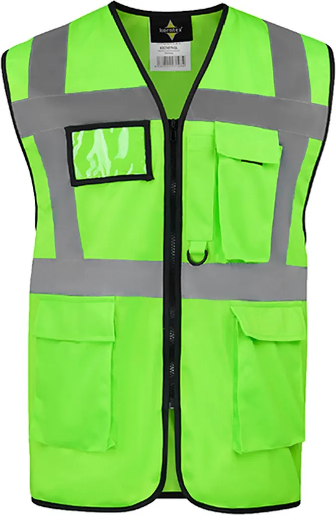 Gilet di sicurezza multifunzionale Korntex KXCMF | Comfort Executive Hamburg - Colore: Verde neon - Taglia: S