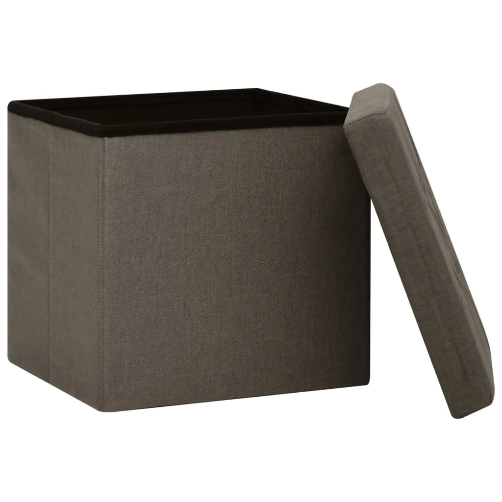 Tabouret de rangement marron pour salon et chambre - Ensemble de 2