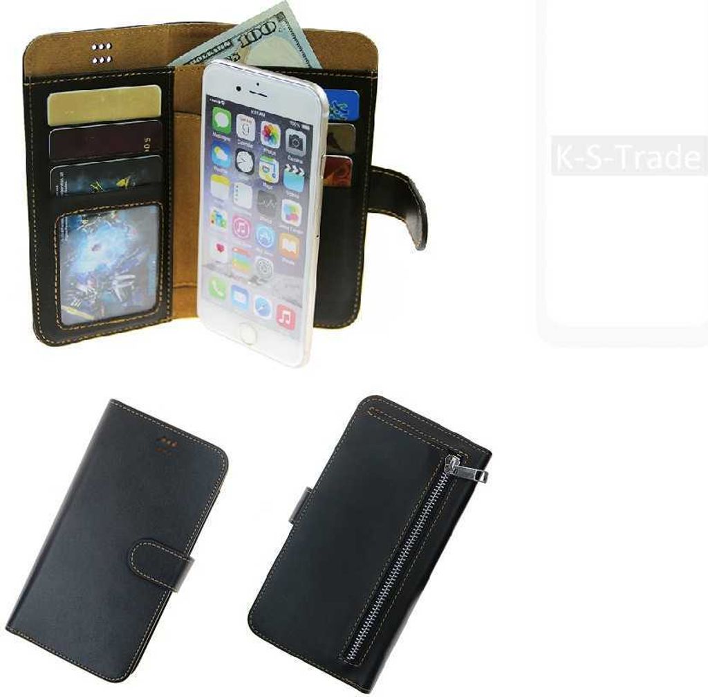K-S-Trade Schutz Hülle kompatibel mit Xiaomi Redmi Note 9 Klapphülle Case Phone cover Slim Handytasche Handy Hülle schwarz aus Kunstleder (1 Stk)