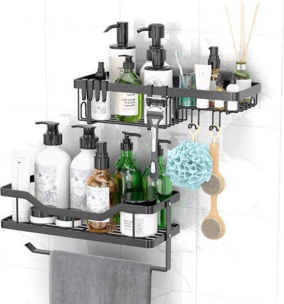 Badezimmer Regal Duschkabinett Organizer Duschkabine Ohne Bohren Matzwart