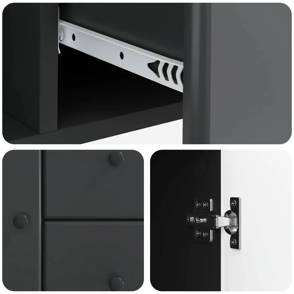 Commode de rangement noire vidaXL 89 cm avec compartiments spacieux